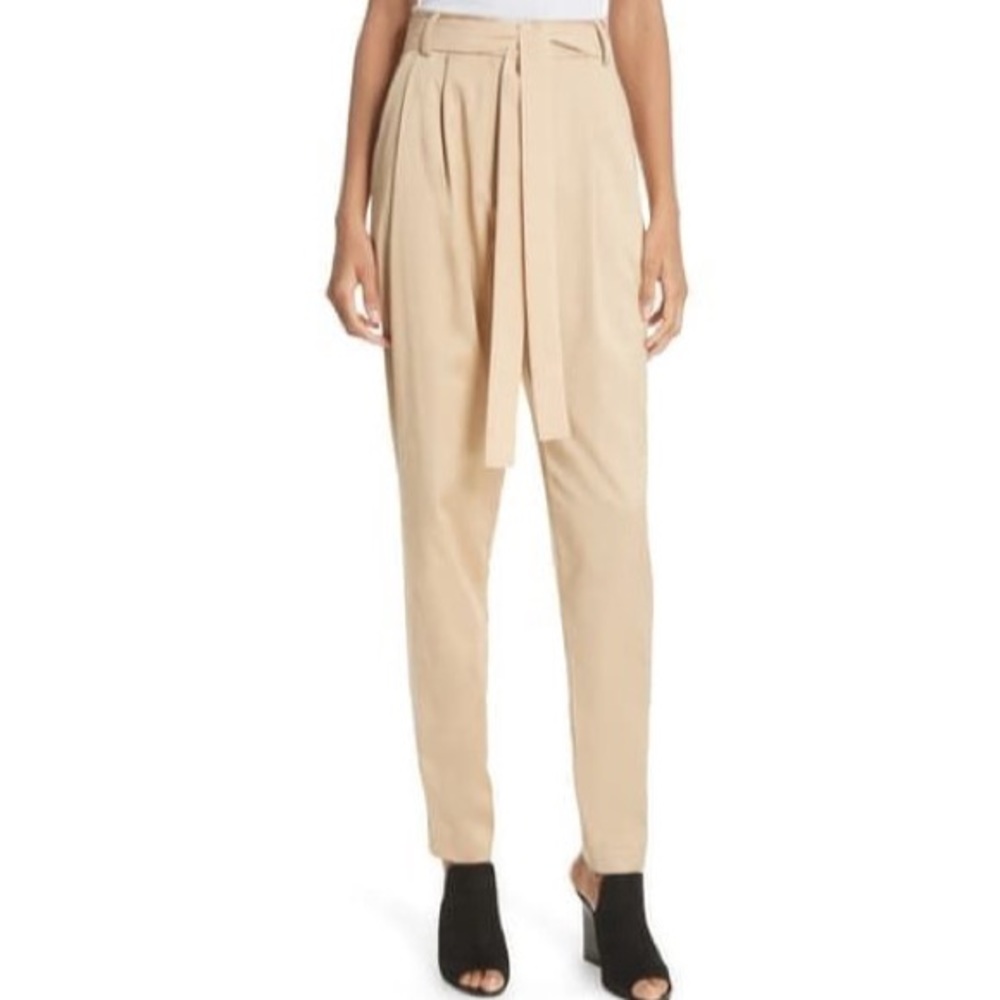 Grey By Jason Wu Khaki Belted Twill Trousers - Tapered Classic Pants